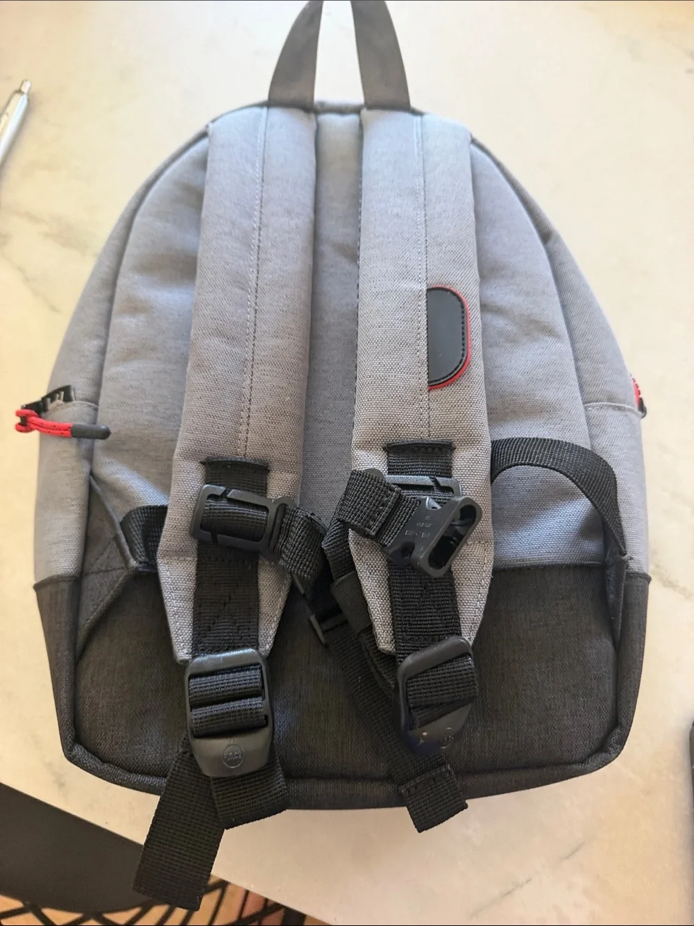Herschel Supply Co. Two-Tone Gray & Dark Charcoal Backpack with Red Accents